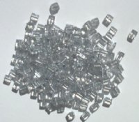 10 grams of 4x4mm Colorlined Metallic Silver Miyuki Cubes